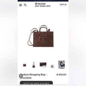 Telfar Medium Shopping Bag - Chocolate USED